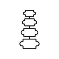 eps10 zwart vector menselijk wervelkolom botten structuur icoon geïsoleerd Aan wit achtergrond. wervelkolom diagnostiek schets symbool in een gemakkelijk vlak modieus modern stijl voor uw website ontwerp, logo, en mobiel app