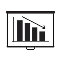 bord presentatie verslag doen van vallend diagram financieel bedrijf kantoor vector