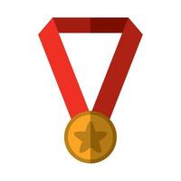 medaille prijs succes vlak icoon met schaduw vector