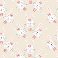 naadloos patroon met konijn dier hoofd perfect voor omhulsel papier vector