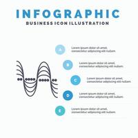 frequentie hertz toonhoogte druk geluid solide icoon infographics 5 stappen presentatie achtergrond vector