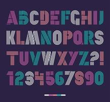 retro strepen funky fonts set, trendy elegant retro stijl ontwerp. vector ontwerp.