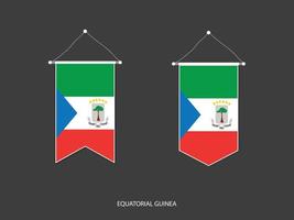 equatoriaal Guinea vlag in divers vorm geven aan, voetbal vlag wimpel vector ,vector illustratie.