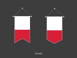 Polen vlag in divers vorm geven aan, voetbal vlag wimpel vector ,vector illustratie.