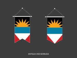 antigua en Barbuda vlag in divers vorm geven aan, voetbal vlag wimpel vector ,vector illustratie.