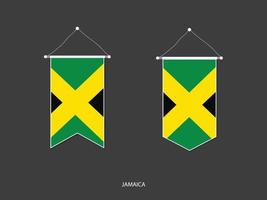 Jamaica vlag in divers vorm geven aan, voetbal vlag wimpel vector ,vector illustratie.