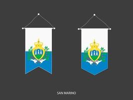 san marino vlag in divers vorm geven aan, voetbal vlag wimpel vector ,vector illustratie.