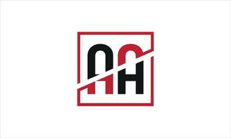 aa logo ontwerp. eerste aa brief logo monogram ontwerp in zwart en rood kleur met plein vorm geven aan. pro vector