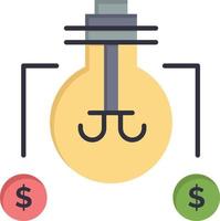 lamp idee oplossing dollar vlak kleur icoon vector icoon banier sjabloon