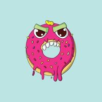 voedsel donut boos monster vector