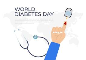 wereld diabetes dag achtergrond met bloed suiker meten apparaat vector