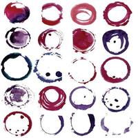 abstract modern hand geschilderd ontwerp met waterverf blaas etiket penseelstreek blauw, roze, Purper vector