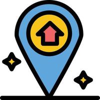 kaart navigatie huis vlak kleur icoon vector icoon banier sjabloon