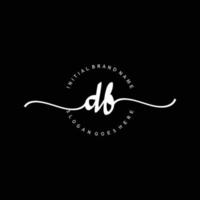 eerste db handschrift logo sjabloon vector