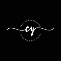 eerste cy handschrift logo sjabloon vector