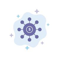 dollar geld verbinding zaaien financieel blauw icoon Aan abstract wolk achtergrond vector