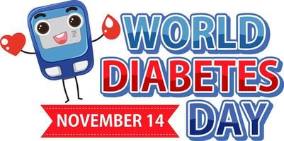 wereld diabetes dag doopvont logo ontwerp vector