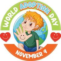 wereld adoptie dag logo ontwerp vector
