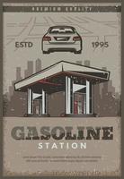 vector retro poster van benzine station