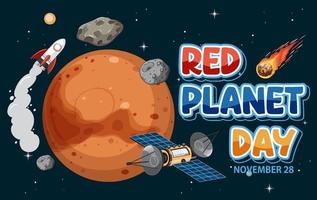 rood planeet dag banier ontwerp vector