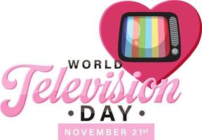 wereld televisie dag poster ontwerp vector