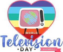 wereld televisie dag poster ontwerp vector