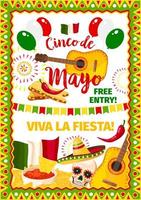 cinco de mayo feest Mexicaans vector groet kaart