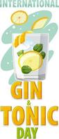 bannerontwerp voor internationale gin-tonicdag vector