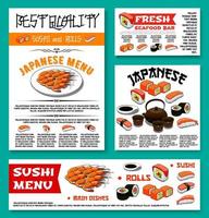 Japans restaurant sushi menu vector Sjablonen