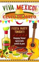 Mexicaans cinco de mayo vector feest uitnodiging