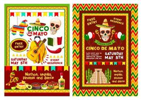 Mexicaans cinco de mayo partij uitnodiging banier vector