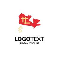 Canada kaart plaats bedrijf logo sjabloon vlak kleur vector