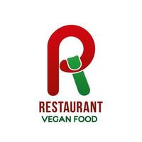 vector logo voor veganistisch restaurant