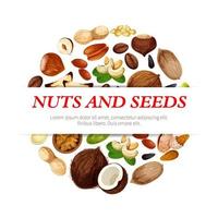vector poster van noten, bonen en fruit zaden