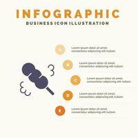 bezem stofdoek wassen solide icoon infographics 5 stappen presentatie achtergrond vector