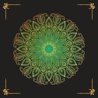 luxe mandala met zwart achtergrond vector