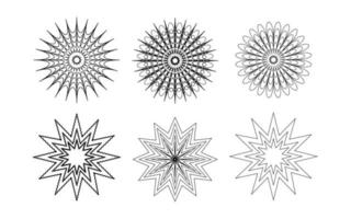 sneeuwvlokken tekening reeks stijl , zwart en wit schets mandala. vector illustratie.