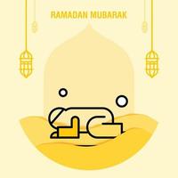 Ramadan kareem groet sjabloon Islamitisch halve maan en Arabisch lantaarn vector illustratie