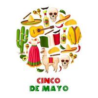 Mexicaans vakantie kaart van cinco de mayo feest partij vector