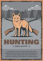 vector wijnoogst poster voor vos jacht