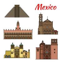 reizen mijlpaal van Mexico en noorden Amerika icoon vector