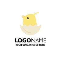 kip Pasen baby gelukkig bedrijf logo sjabloon vlak kleur vector