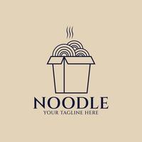 noodle lijn kunst logo, icoon en symbool, vector illustratie ontwerp