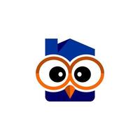 uil vogel logo. vogel hoofd icoon. onderwijs symbool. uil vector illustratie.