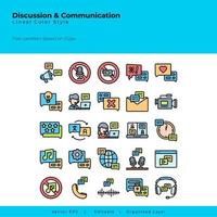 discussie en communicatie icoon reeks vector