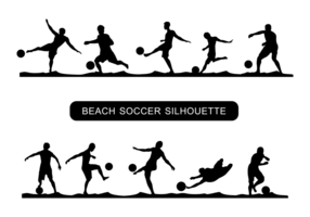 Vector silhouet van het strandvoetbal