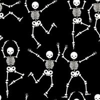 patroon met grappig dansen skeletten voor halloween vector