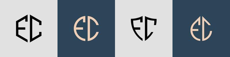creatief gemakkelijk eerste brieven fc logo ontwerpen bundel. vector
