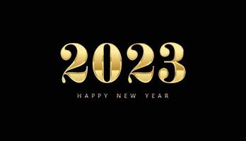 2023 gelukkig nieuw jaar, getallen ontwerp, luxe goud stijl, vector illustratie