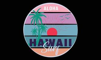 aloha Hawaii surfen vector en illustraties t-shirt ontwerp.